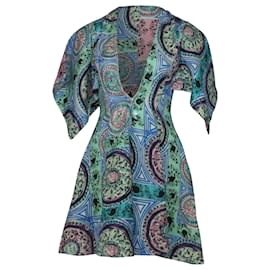 JW Anderson-JW Anderson Mystic Vestido Mini Estampado Paisley em linho multicolorido-Multicor