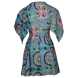 JW Anderson-JW Anderson Mystic Paisley Print Mini Dress in Multicolor Linen-Multiple colors