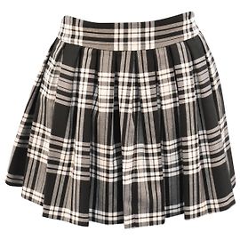Alice + Olivia Fizer Jupe plissée à carreaux en polyester noir Noir