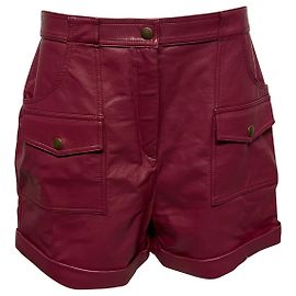 Philosophy Di Lorenzo Serafini Short en Faux Cuir en Polyester Bordeaux Rouge Bordeaux