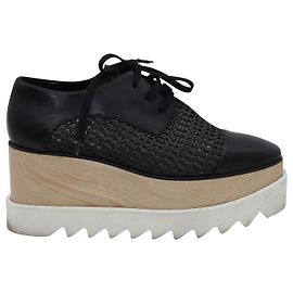 Stella Mc Cartney Scarpe Stella McCartney Elyse con plateau e rete intrecciata in pelle nera Nero
