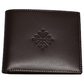 Patek Philippe-Patek Philippe Geneve Bi-fold Wallet in Brown calf leather Leather-Brown