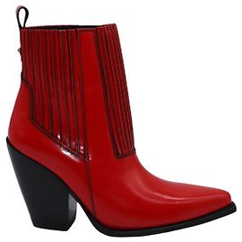 Valentino Cowboystiefeletten aus rotem Leder Rot