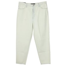 J Brand Jeans Peg plissado em algodão branco Branco Cru