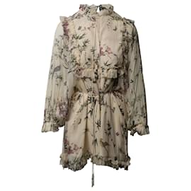 Zimmermann-Zimmermann Maples Frill Floral Romper in Cream Silk-Other