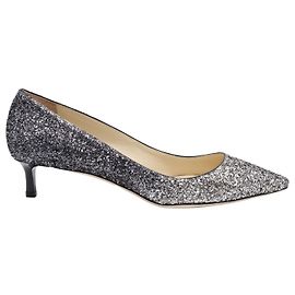Jimmy Choo Romy 40 Bomba em glitter prata Prata Metálico