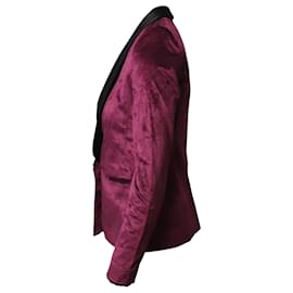 Tibi-Completo smoking e pantaloni Tibi in velluto bordeaux-Marrone,Rosso
