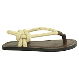 Saint Laurent-Brown Flat Cord Sandals-Brown