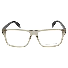 Alexander Mcqueen-Square Acetate Optical Glasses-Brown