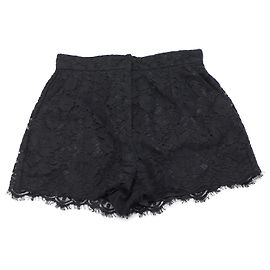 Dolce & Gabbana Spitzenshorts aus schwarzer Baumwolle Schwarz