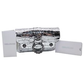 Zadig & Voltaire Kate Wallet Bag in Silver Leather Silvery