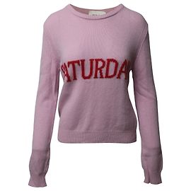 Alberta Ferretti Saturday Print Sweatshirt aus rosa Wolle Pink