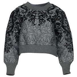 Dolce & Gabbana Sweat ras du cou brodé en polyester gris Gris
