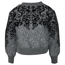 Dolce & Gabbana-Dolce & Gabbana Embroidered Crew Neck Sweatshirt in Grey Polyester-Grey