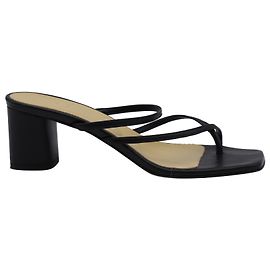 Aeyde Larissa 55 Strappy Sandals in Black Nappa Leather Black
