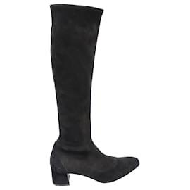 Bottega Veneta-Bottega Veneta Knee Boots in Black Suede-Black