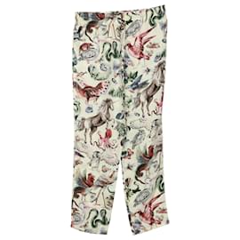 Valentino-Pantalones de pernera recta con estampado Safari en seda multicolor de Valentino-Otro