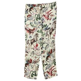 Valentino Safari Calça reta com estampa de seda multicolorida Outro