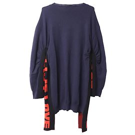 Stella Mc Cartney Stella McCartney Pull Oversize All is Love en Laine Bleu Marine Bleu Bleu Marine