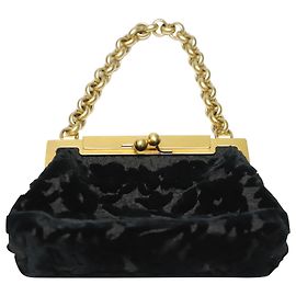 Pochette Kisslock Dolce & Gabbana in Velluto Nero Nero