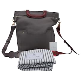 Anya Hindmarch-Anya Hindmarch Small Orsett Bag in Grey Leather-Grey