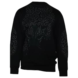 Stella Mc Cartney-Stella McCartney Leopard Design Pullover in Black Cotton-Black