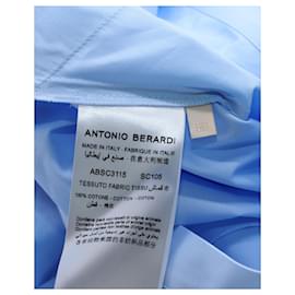 Autre Marque-Vestido camisero midi Antonio Berardi de algodón azul claro-Azul,Azul claro