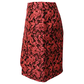 Erdem-Erdem Floral-Jacquard Mini Skirt in Pink Polyester-Other