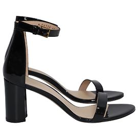 Stuart Weitzman fast nackte Sandalen aus schwarzem Lackleder Schwarz