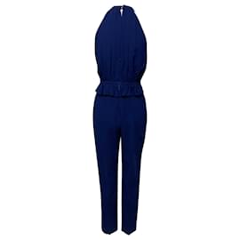 Autre Marque-Emilia Wickstead Everette Jumpsuit aus blauer Wolle-Blau