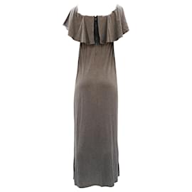 Alice + Olivia-Alice + Olivia Robe fendue à épaules dénudées en Lyocell gris-Gris