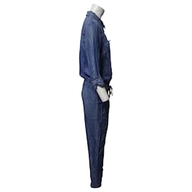 Autre Marque-Splendid Chambray Jumpsuit in Blue Lyocell-Blue