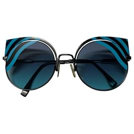Fendi-Fendi FF 0215 Round Sunglasses in Black Metal-Multiple colors