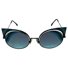 Fendi-Fendi FF 0215 Round Sunglasses in Black Metal-Multiple colors