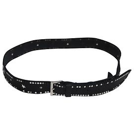 Zadig & Voltaire Starlight Studded Belt in Black Leather Black