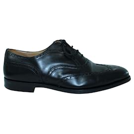 Church's-Black Leather Brogue Oxfords -Black
