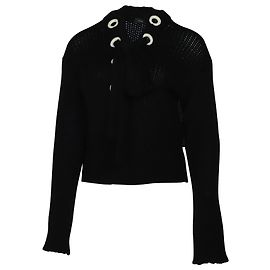 Pull à Lacets Joseph en Cachemire Noir Noir