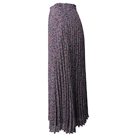 Claudie Pierlot-Claudie Pierlot Jupe mi-longue plissée imprimé cachemire en polyester violet-Violet