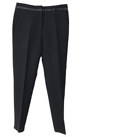 Sandro Paris Gerade Hose aus schwarzem Polyester Schwarz
