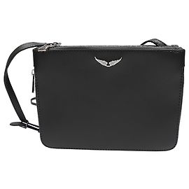 Bolsa transversal Zadig & Voltaire Clyde em couro preto Cinza