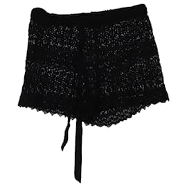 Autre Marque-Miguelina Shorts aus gehäkelter Spitze aus schwarzer Baumwolle-Schwarz