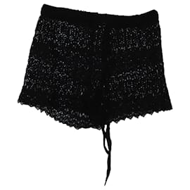 Autre Marque-Miguelina Shorts aus gehäkelter Spitze aus schwarzer Baumwolle-Schwarz