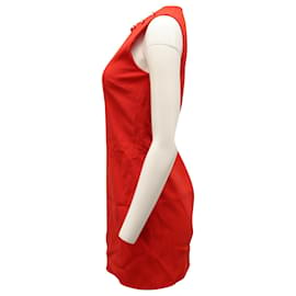 Christopher Kane-Christopher Kane Crystal Embellished Mini Dress in Red Wool-Red