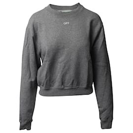 Off White Stamp Kurzer Pullover aus grauer Baumwolle Grau