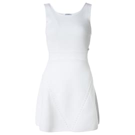 Chanel-Dropped Waist Knit Dress-White