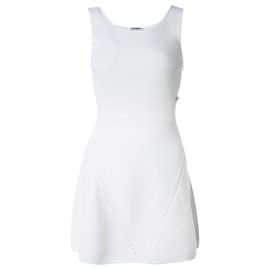 Chanel Robe en maille à taille basse Blanc