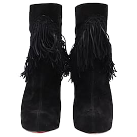 Christian Louboutin-Christian Louboutin Rom 120 Heels in Black Suede-Black