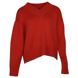 Joseph Strickpullover mit V-Ausschnitt aus roter Wolle Rot