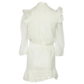 Reformation-Reformation Dinah Kleid aus weißer Baumwolle-Weiß,Roh