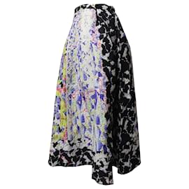 Peter Pilotto-Peter Pilotto Textured Abstract A-Line Skirt in Multicolor Silk-Multiple colors